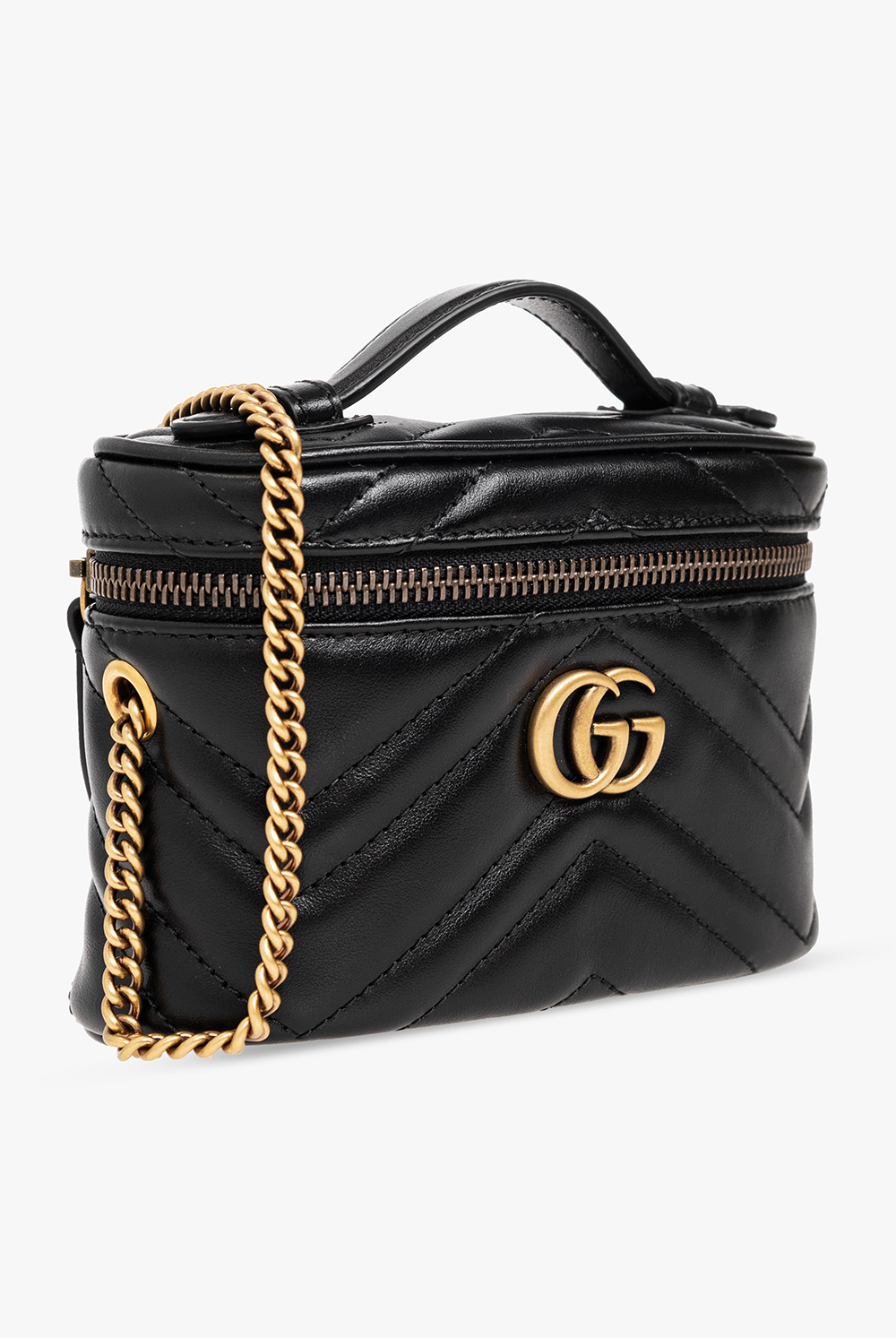 Gucci Black Mini GG Marmont 2.0 Shoulder Bag