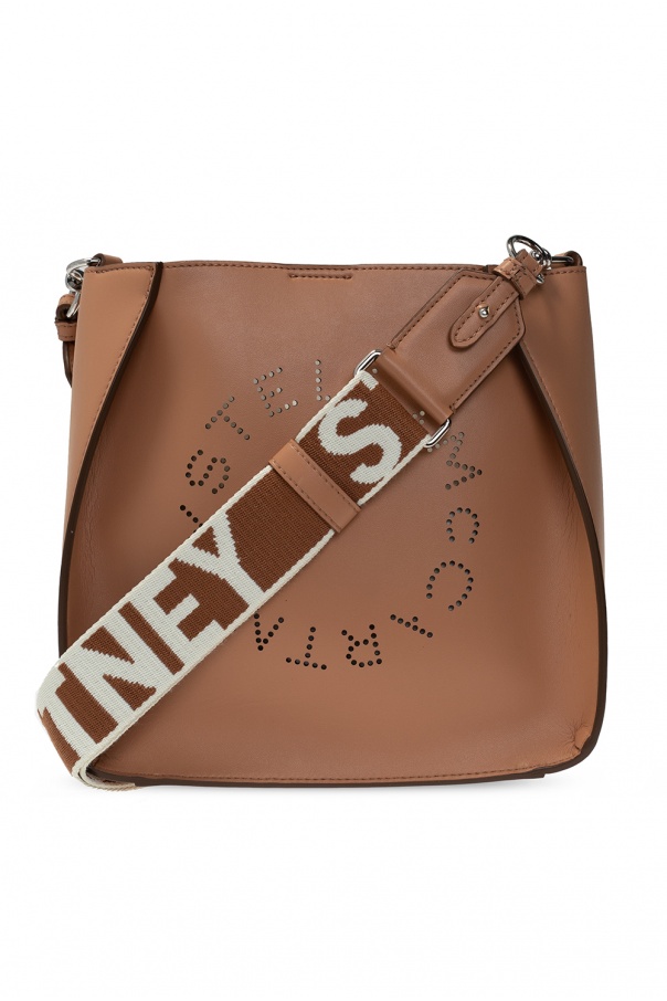Stella McCartney perforated-logo shoulder bag - Neutrals