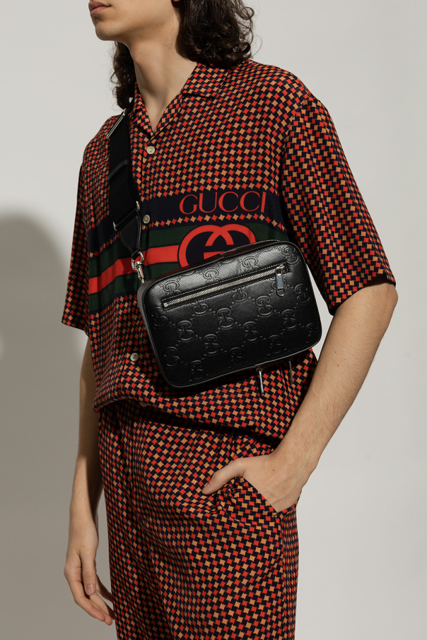 Men's Bags, Gucci Jackie vintage handbag in grey monogram canvas and black  leather, GenesinlifeShops