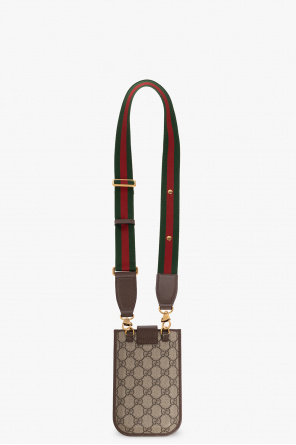 Gucci Henson brought this Gucci x Globe Trotter Shoulder Bag to a recent appearance on