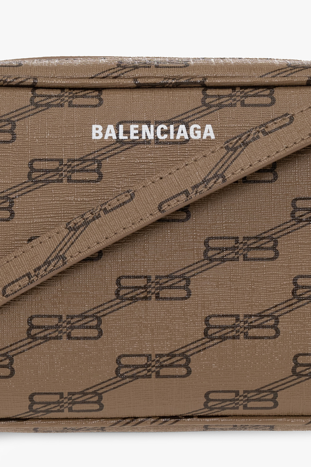 Balenciaga Men's Bb Signature Belt Bb Monogram Coated Canvas - Beige Brown - Size 30