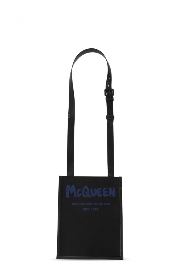 Alexander McQueen Graffiti logo-print clutch - Black