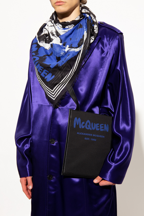 Alexander McQueen Alexander McQueen logo stripe wool scarf