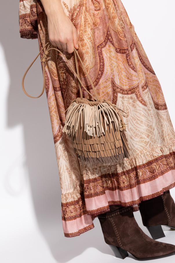 Zimmermann "Fringe" linen shoulder bag