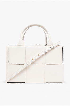 Красива жіноча шкіряна сумочка в стилі bottega white біла