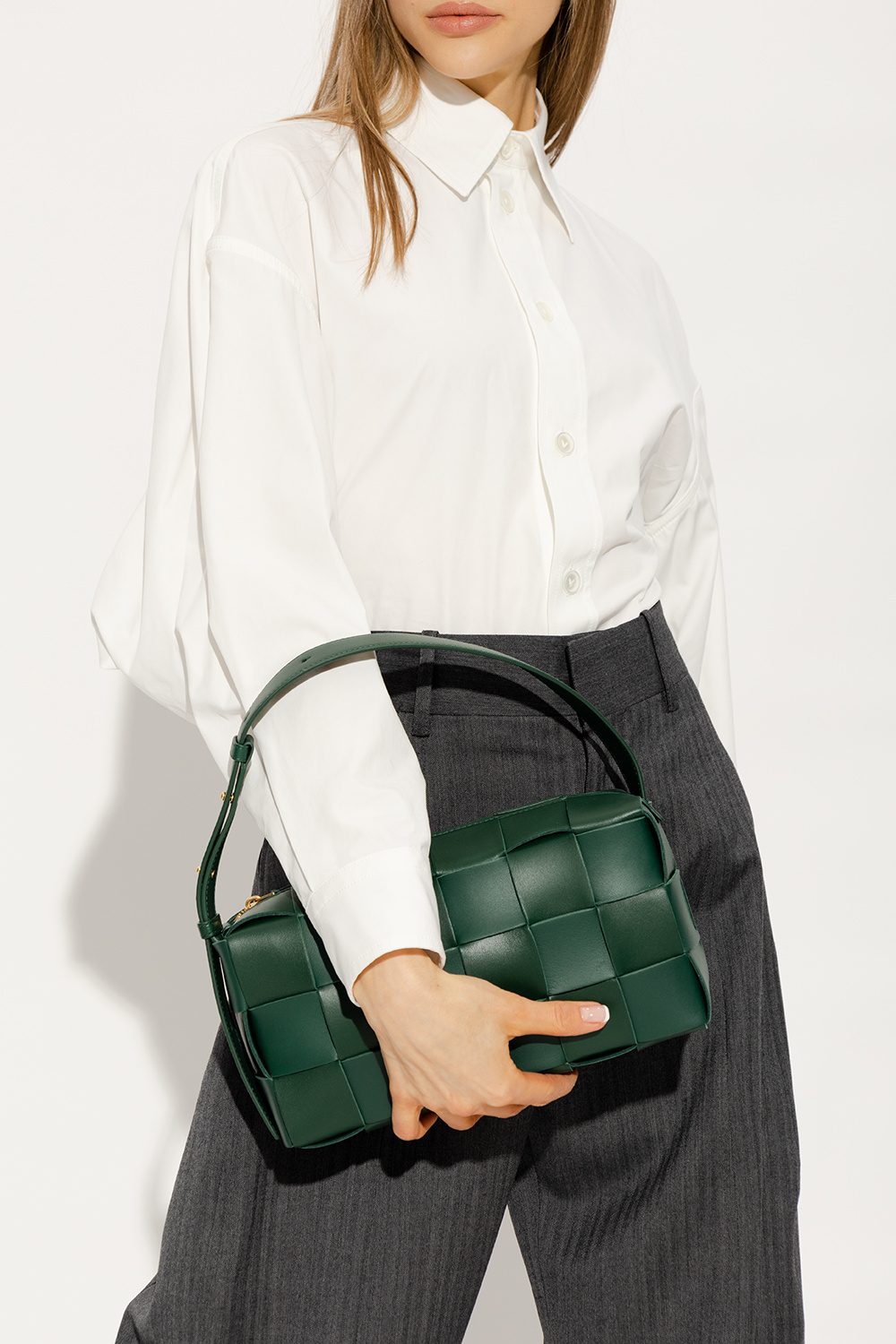 Bottega Veneta Brick Cassette - Shoulder bag for Woman - Green -  729166VMAY1-3579