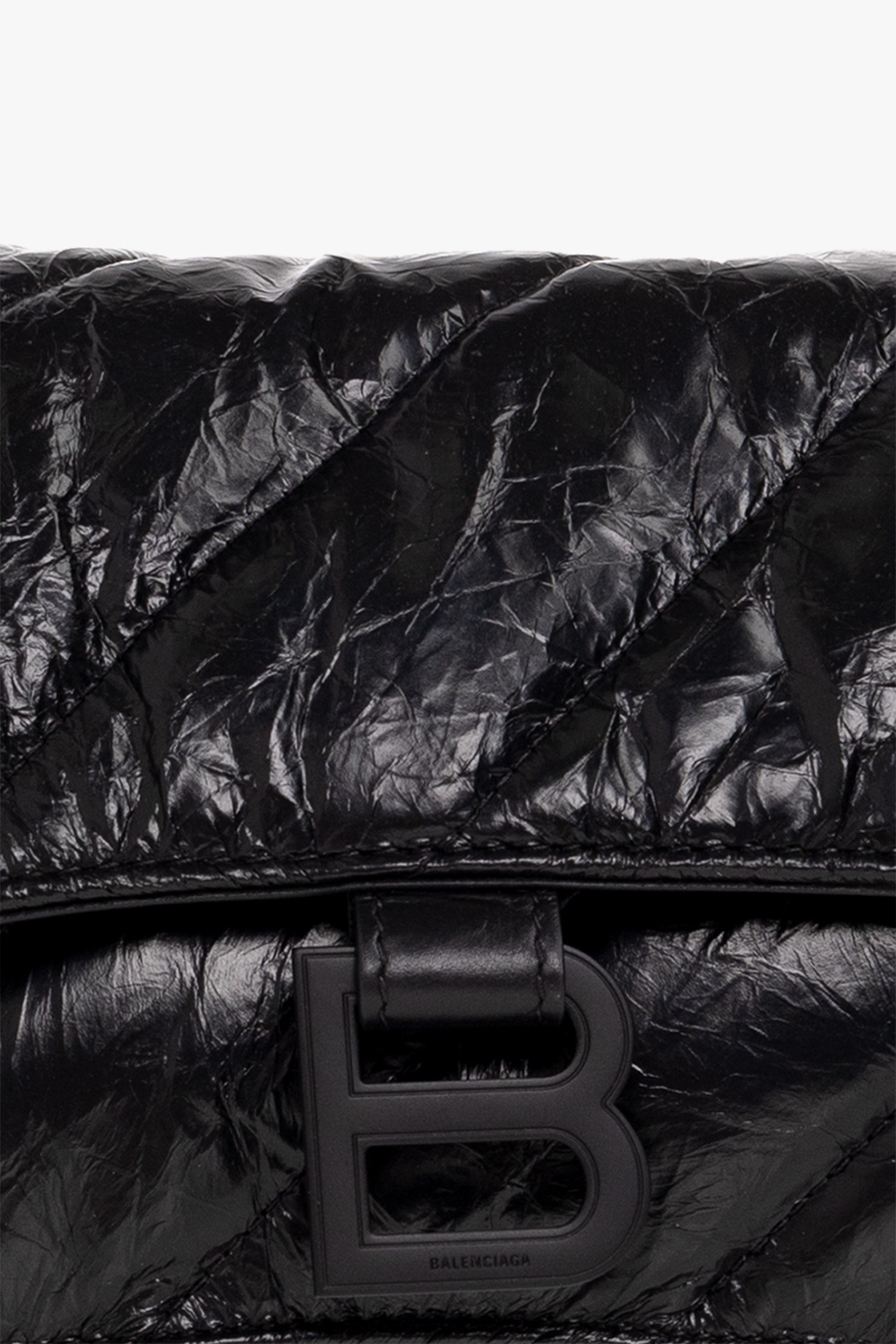 Black 'Crush Small' shoulder bag Balenciaga - Love Moschino look