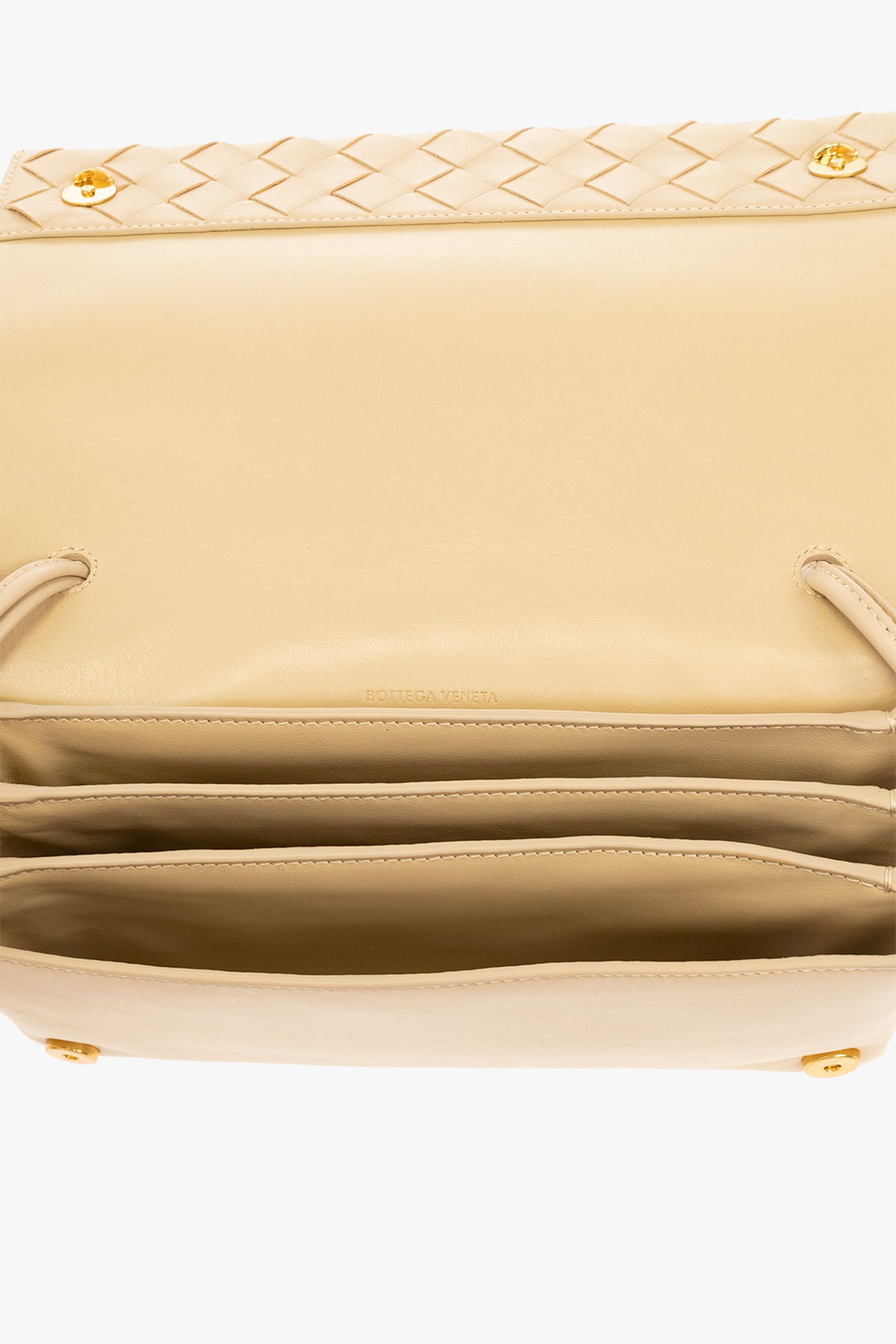 Bottega Veneta Trio Pouch Intrecciato Leather Shoulder Bag Black-Gold