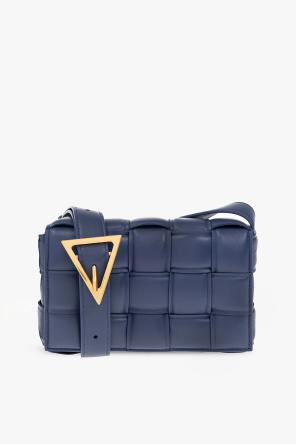 Bottega Veneta Watersnake & Leather Small Full-Flap Shoulder Bag in Blue
