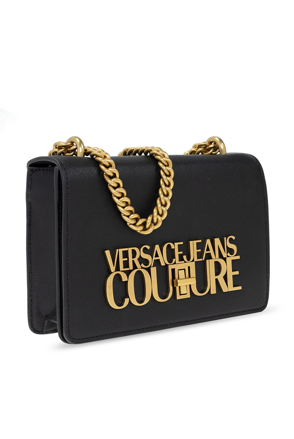 logo-plaque faux-leather clutch bag | Versace Jeans Couture 