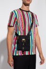 horizontal stripe T-shirt dress Shoulder bag with logo