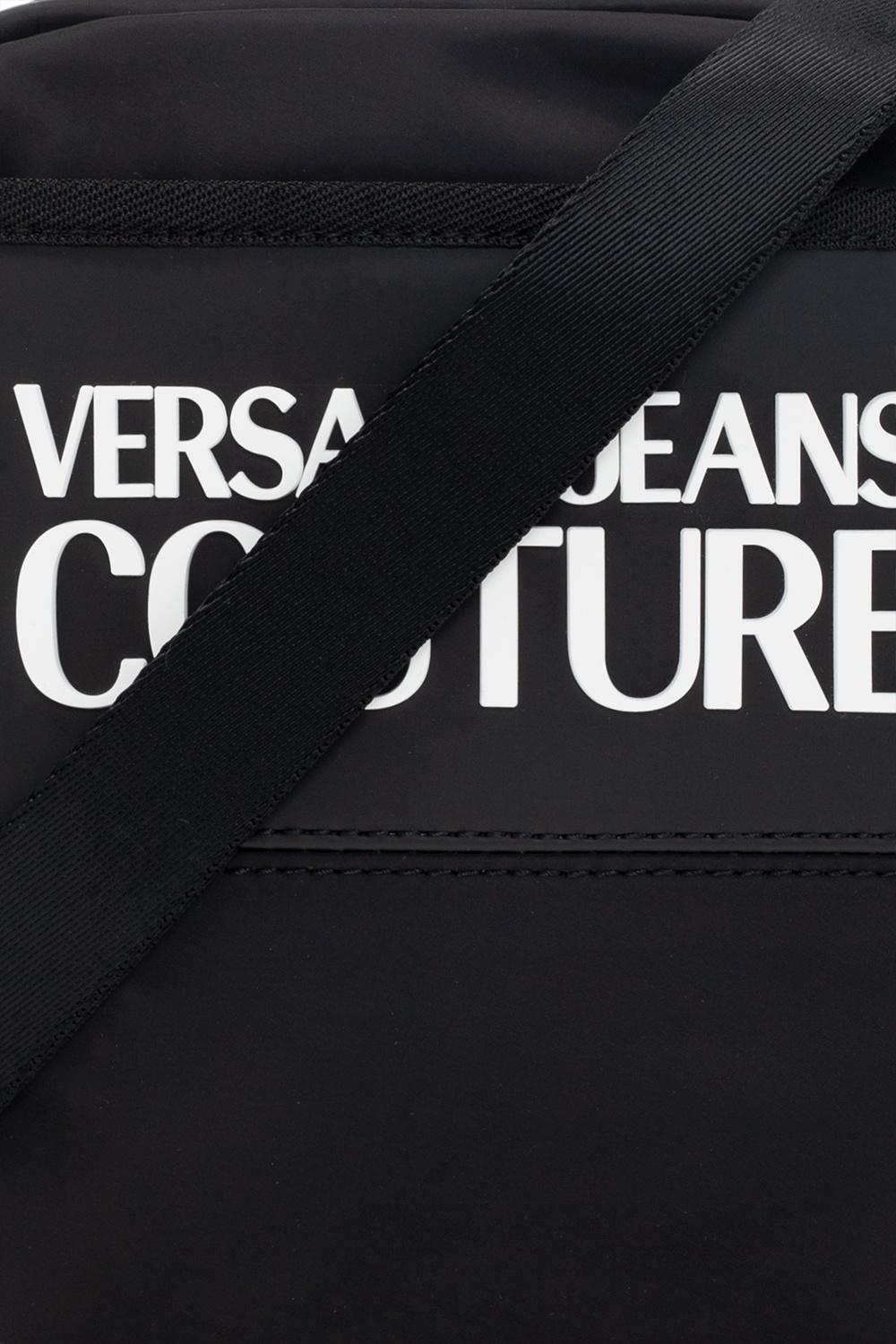 VERSACE JEANS COUTURE: bag in nylon with logo patch - Black