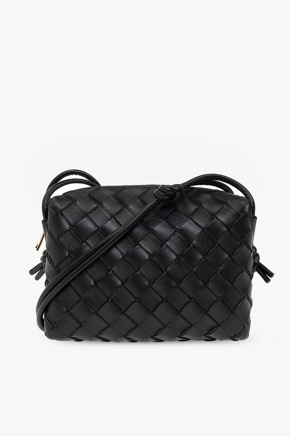 Loop Mini Leather Crossbody Bag in Black - Bottega Veneta