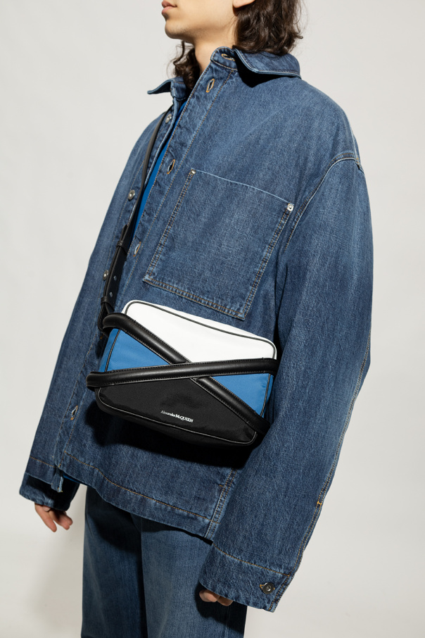 Alexander McQueen 'Alexander Mcqueen Womans The Curve Micro Light Blue Leather Crossbody Phone Case