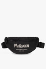Alexander McQueen Black Leather Logo Print Purse