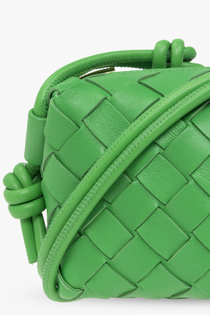 Bottega Veneta Loop Candy Intrecciato Leather Shoulder Bag In Green
