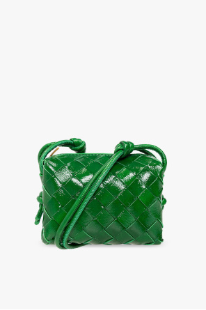 Bottega Veneta Loop Candy Intrecciato Leather Shoulder Bag In Green