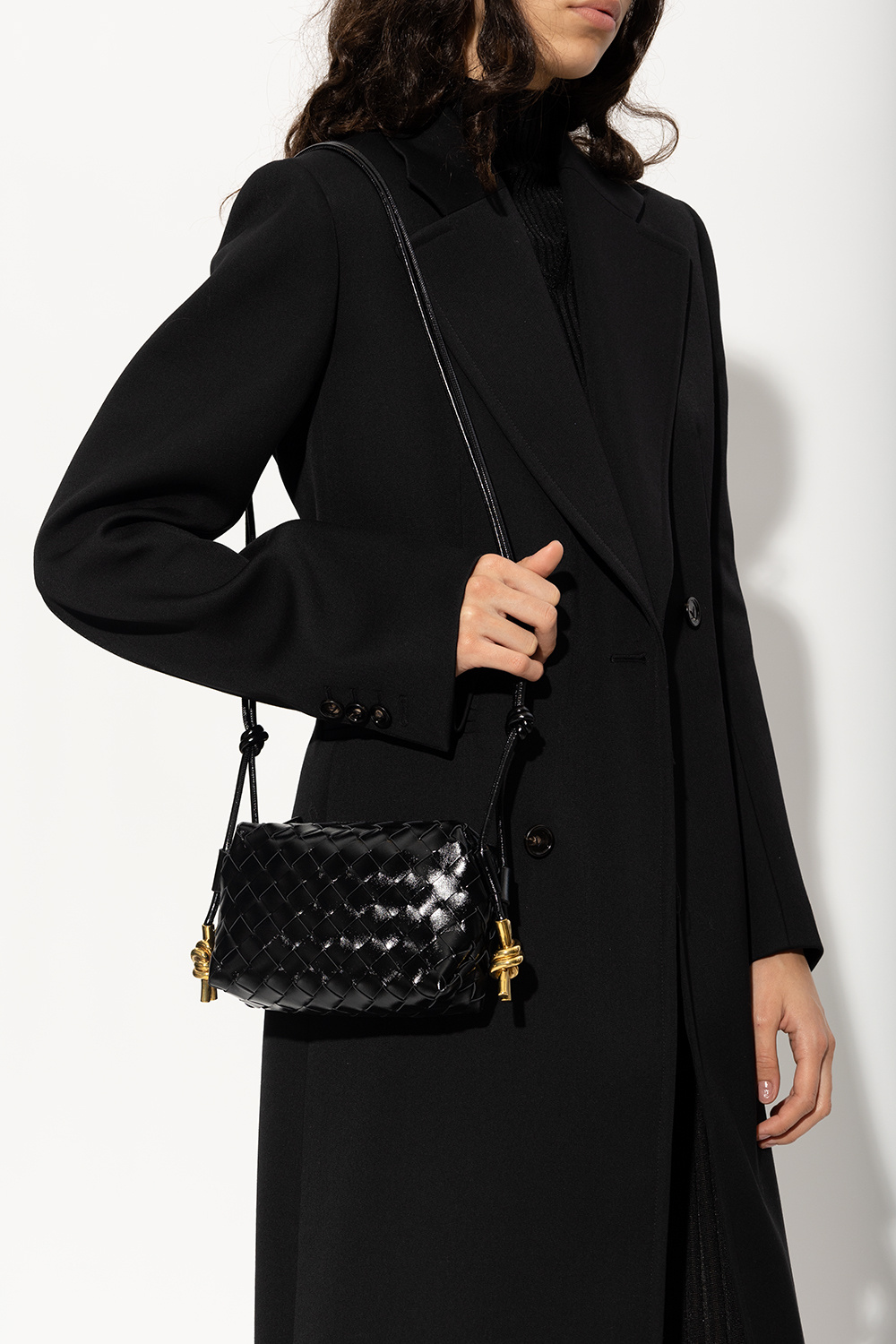 Bottega Veneta ‘Loop Mini’ glossy shoulder bag