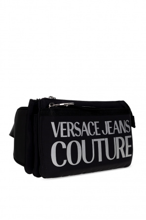 Versace Jeans Couture S knitted midi dress with puff sleeves and peplum hem in black