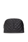 Saint Laurent Leather wash bag with logo