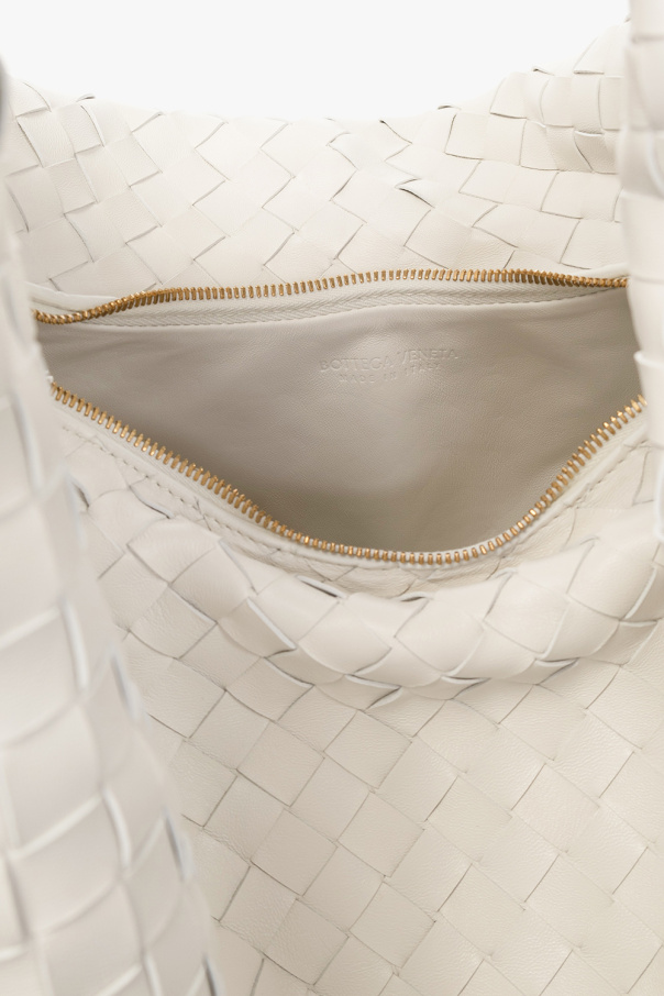 Foulard Intrecciato Leather Shoulder Bag in White - Bottega Veneta