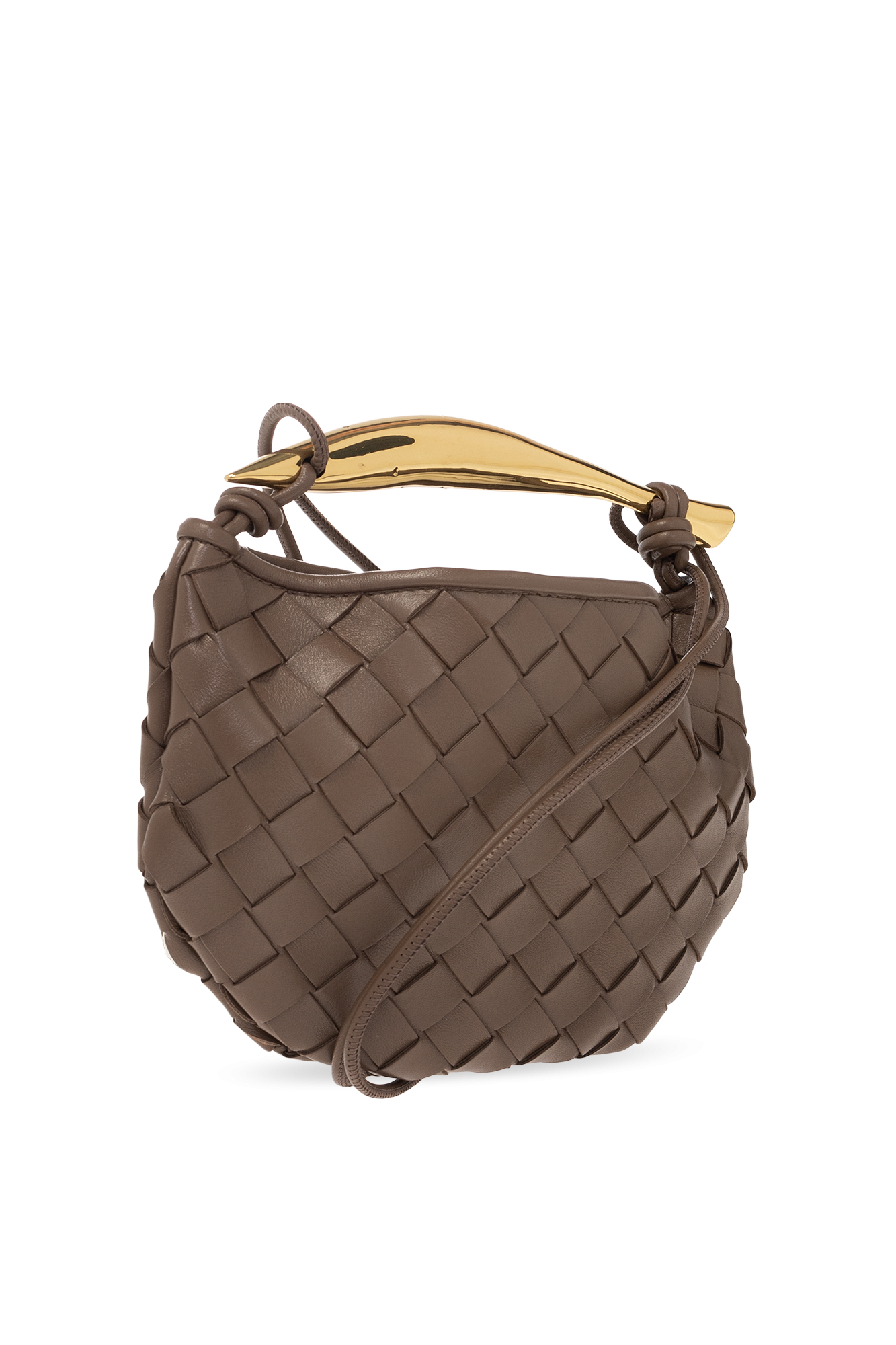 Sardine Mini Leather Shoulder Bag in Brown - Bottega Veneta