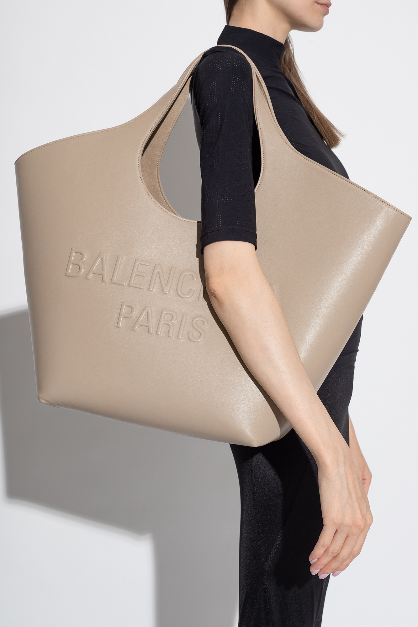 Mary Kate Medium Leather Tote Bag in Beige - Balenciaga