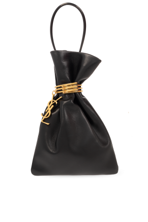 Bolso de mano Yves Saint Laurent Muse Two modelo grande en cuero irisado negro y ante negro
