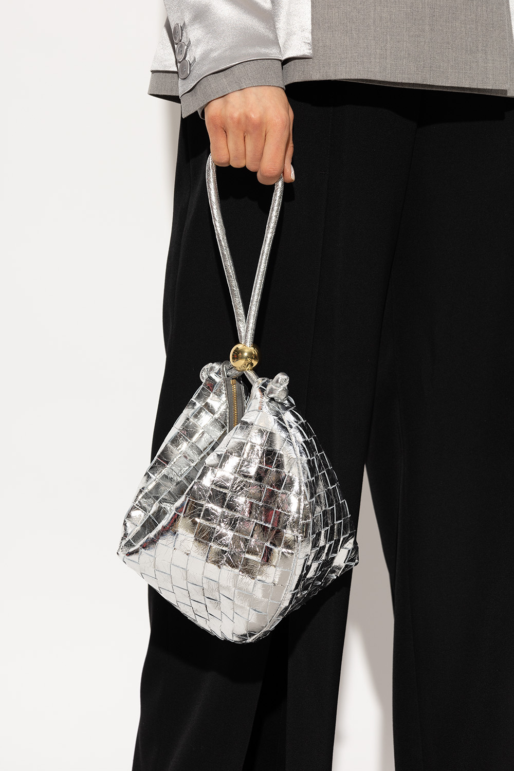 Silver 'Turn Small' shoulder bag Bottega Veneta - Vitkac Canada