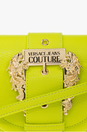 Versace Jeans Couture Fendi Big Mama bag worn on the shoulder or carried in the hand in beige grained leather Neutrals