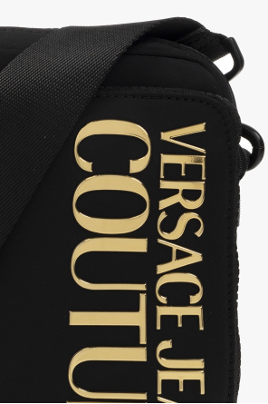 Versace gathered-detail jeans Couture Dress with detachable collar