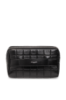 Saint Laurent BLACK Leather wash bag
