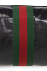 Gucci BLACK Wash bag with ‘Web’ stripe