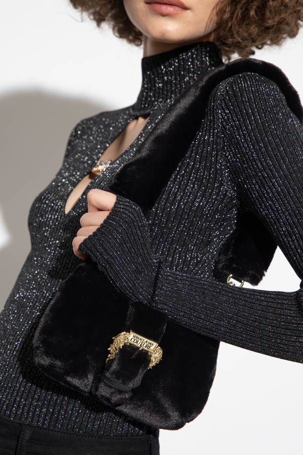 Versace Jeans Couture Faux fur shoulder bag