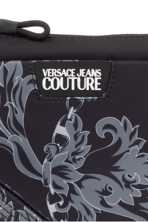 Versace Jeans Threadbare Couture Velvet Mini Dress With Polka Dot Tulle
