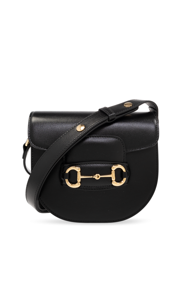 Gucci 1955 Horsebit Leather Shoulder Bag Black