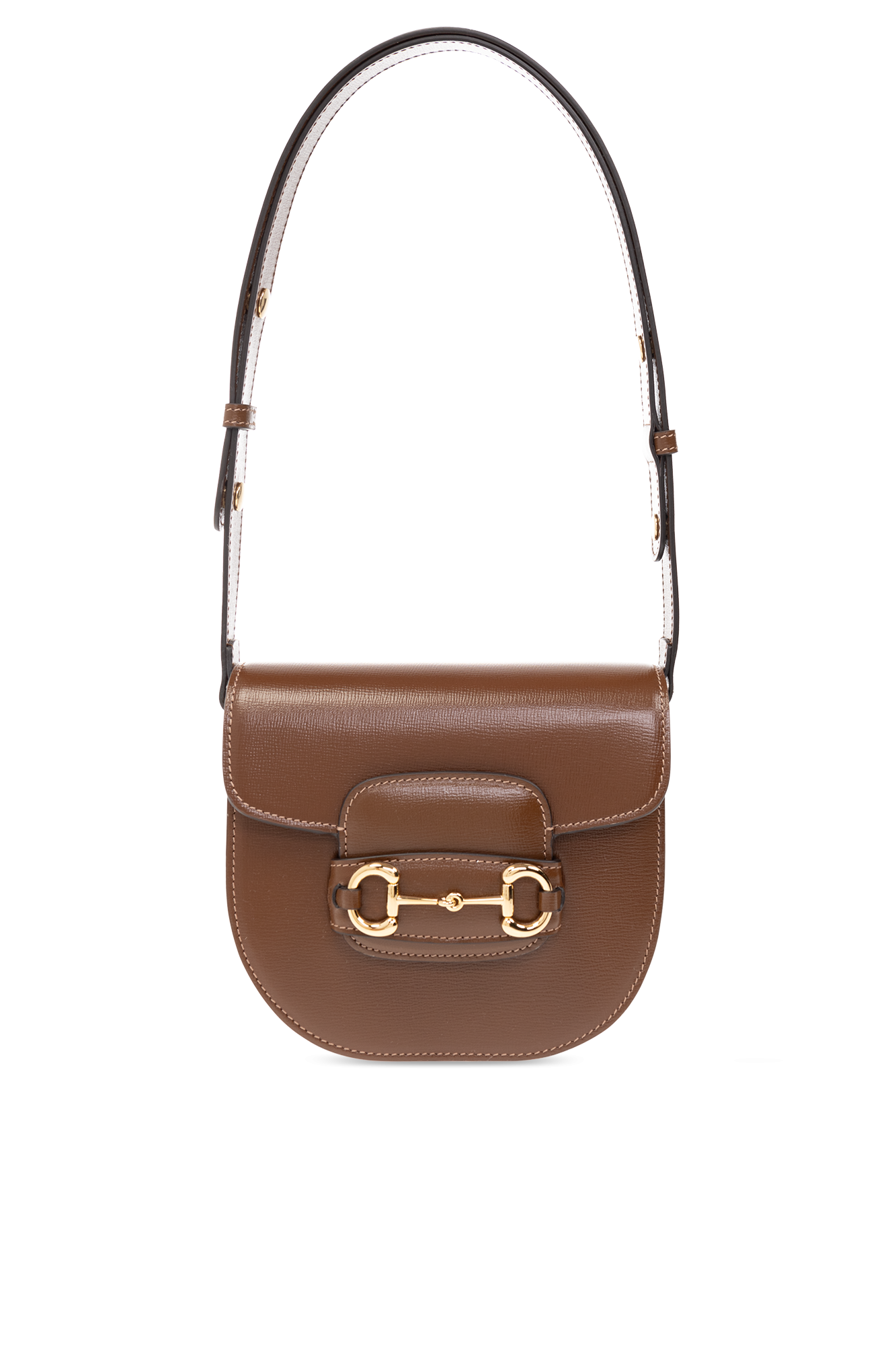 Brown Leather Gucci 1955 Horsebit Shoulder Bag