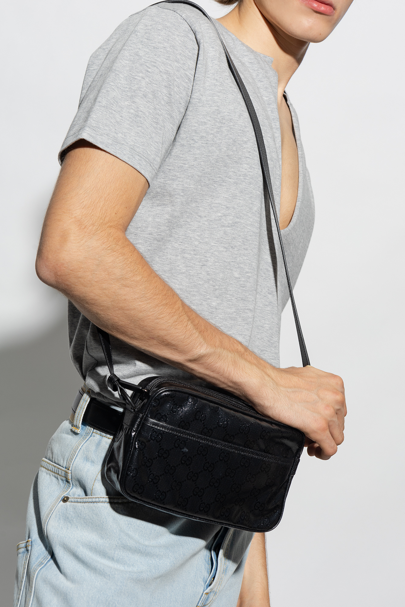 GenesinlifeShops Italy - Black Shoulder bag with monogram Gucci -  Crystal-Covered Gucci Socks