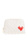 Bottega Veneta WHITE Wash bag with heart motif