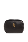 Saint Laurent BLACK Leather wash bag