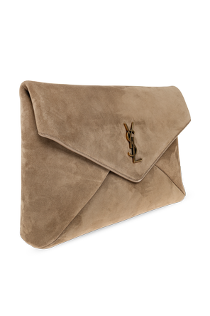 Saint Laurent Wildleder-Clutch „Enveloppe“