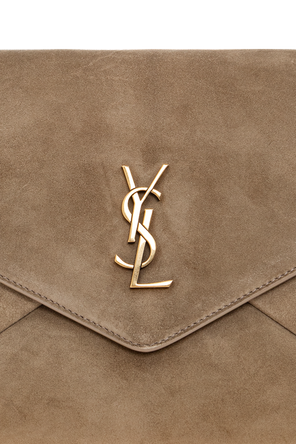 Saint Laurent Wildleder-Clutch „Enveloppe“