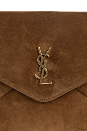 Saint Laurent Suede clutch with logo