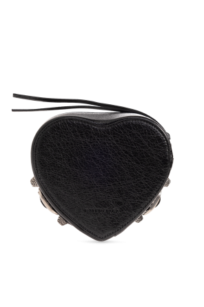 Balenciaga Skórzana saszetka w kształcie serca