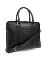 Bottega Veneta BLACK Briefcase with Intrecciato weave