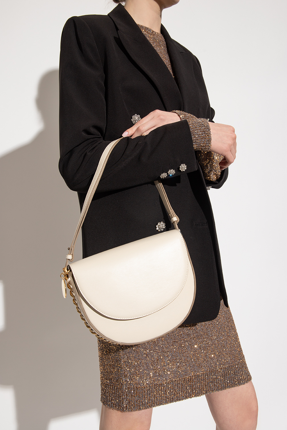 Stella McCartney Frayme Medium Flap Shoulder Bag