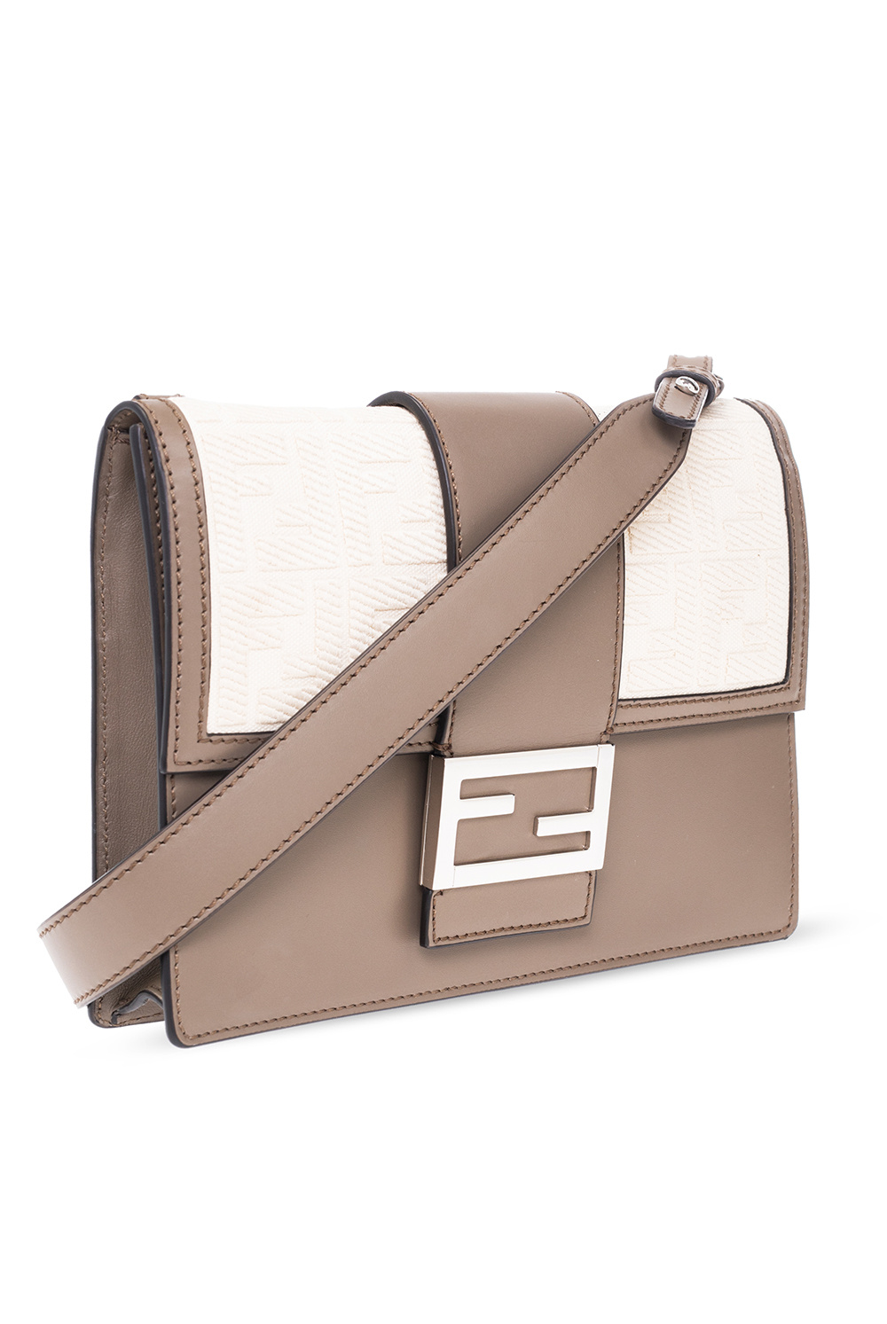 Fendi Small Zucca Print Brown Slim Crossbody Shoulder Bag