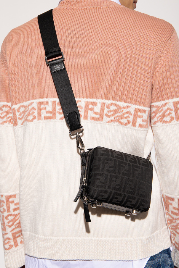 fendi zip-up Monogrammed shoulder bag