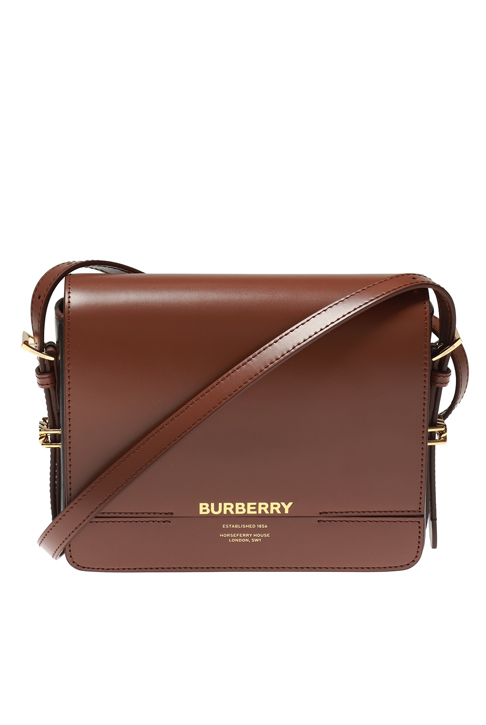 Burberry check-print Compact Messenger Bag - Brown