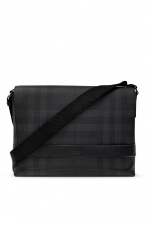 clutch with logo burberry bag dark canvas blue